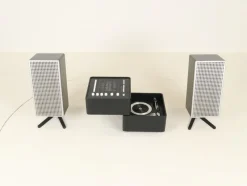 Pamono Model 3300 Cube Stereo with Speakers by Verner Panton for Wega, Germany, 1970s, Set of 3><noscript><img width=
