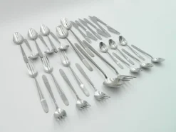 Pamono Model 2070 Cutlery for Six People in Stainless Steel by Helmut Alder for Amboss Austria, 1950s, Set of 28><noscript><img width=