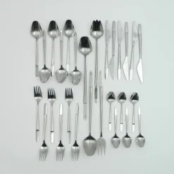 Pamono Model 2070 Cutlery for Six People in Stainless Steel by Helmut Alder for Amboss Austria, 1950s, Set of 28><noscript><img width=