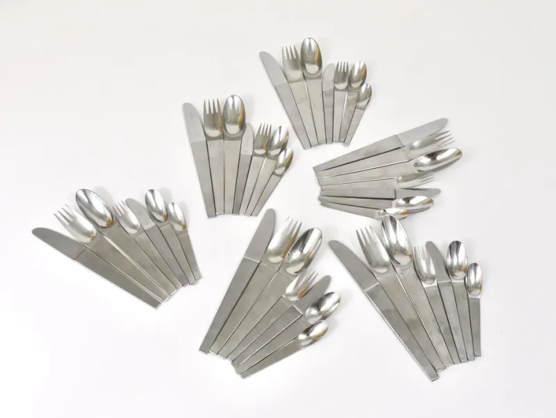 Best Pamono Model 2060 Cutlery Set for 6 attributed to Carl Auböck for Amboss Austria, 1950s, Set of 42