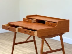 Pamono Model 56 Desk in Teak by Arne Wahl Iversen, 1960s><noscript><img width=