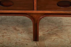 Best Pamono Model 513 Lowboard or Coffee Table in Rosewood-Veneered Molded Plywood with Drawers and Exposed Back by Gianfranco Frattini for Bernini, Italy, 1957