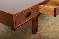 Best Pamono Model 513 Lowboard or Coffee Table in Rosewood-Veneered Molded Plywood with Drawers and Exposed Back by Gianfranco Frattini for Bernini, Italy, 1957