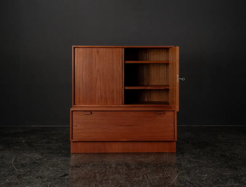 New Pamono Model 523 Modular Sideboard in Teak by Heinrich Riestenpatt for Skand. Möbel Häkli Rt Möbel, 1960s, Set of 2