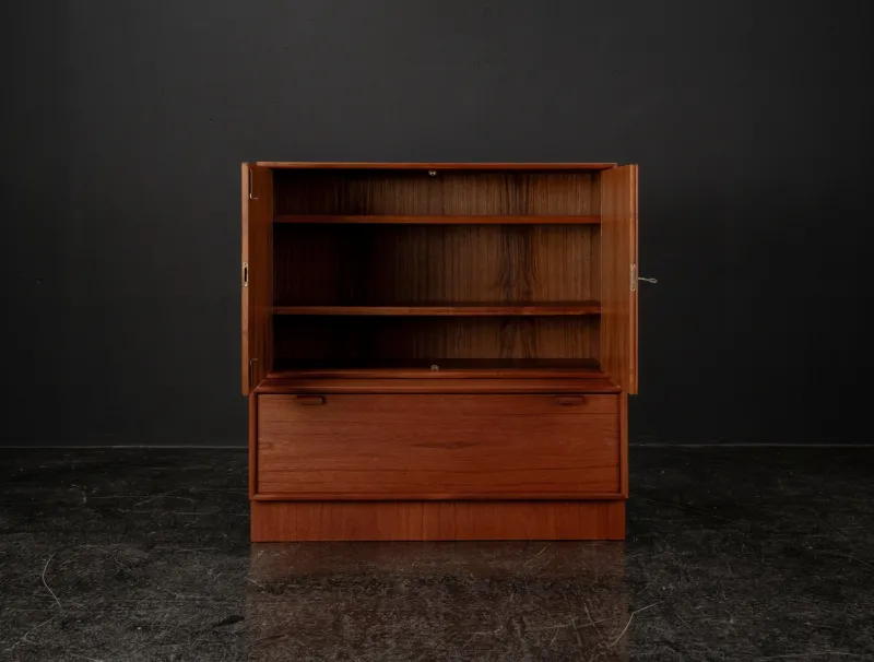 New Pamono Model 523 Modular Sideboard in Teak by Heinrich Riestenpatt for Skand. Möbel Häkli Rt Möbel, 1960s, Set of 2