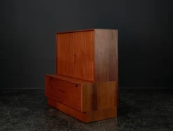 New Pamono Model 523 Modular Sideboard in Teak by Heinrich Riestenpatt for Skand. Möbel Häkli Rt Möbel, 1960s, Set of 2