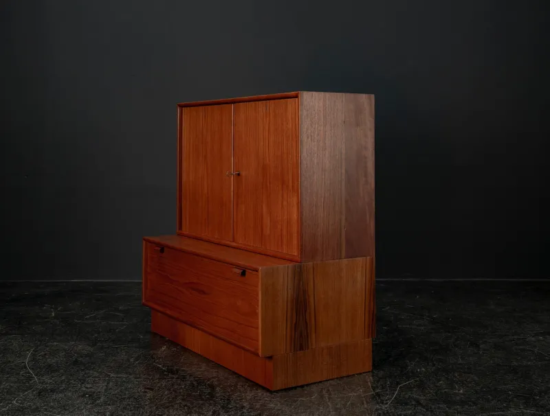 New Pamono Model 523 Modular Sideboard in Teak by Heinrich Riestenpatt for Skand. Möbel Häkli Rt Möbel, 1960s, Set of 2