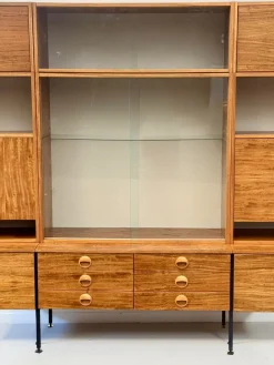 Outlet Pamono Model 430 Modular Wall System with Bar, Secretary and Display Cabinet in Walnut by Joachim Nebelung for Hellerau, 1973