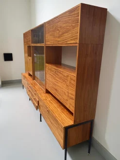 Outlet Pamono Model 430 Modular Wall System with Bar, Secretary and Display Cabinet in Walnut by Joachim Nebelung for Hellerau, 1973