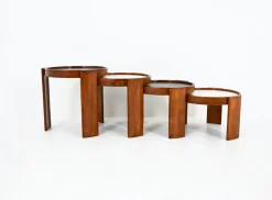 Pamono Model 780 Nesting Tables by Gianfranco Frattini for Cassina, 1960s, Set of 4><noscript><img width=