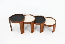 Pamono Model 780 Nesting Tables by Gianfranco Frattini for Cassina, 1960s, Set of 4><noscript><img width=