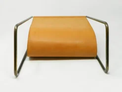 Best Pamono Model 3808 Newspaper Stand in Brown Leather by Carl Auböck for Werkstätte Carl Auböck