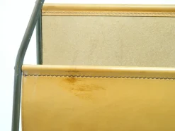 Best Pamono Model 3808 Newspaper Stand in Brown Leather by Carl Auböck for Werkstätte Carl Auböck