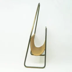 Best Pamono Model 3808 Newspaper Stand in Brown Leather by Carl Auböck for Werkstätte Carl Auböck