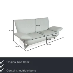Clearance Pamono Model 1900 2-Seater and 3-Seater Sofa in Leather from Rolf Benz, Set of 2