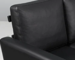 Discount Pamono Model 236/3 3-Seater Sofa in Black Leather and Black Oak attributed to Hans J. Wegner for Getama