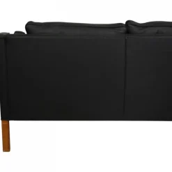 Pamono Model 2213 3-Seater Sofa in Black Leather by Børge Mogensen, 1980s> Couches & Sofas