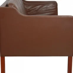Pamono Model 2212 2-Seater Sofa in Brown Leather by Børge Mogensen, 1990s> Couches & Sofas