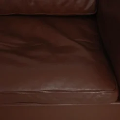 Pamono Model 2212 2-Seater Sofa in Brown Leather by Børge Mogensen, 1990s><noscript><img width=
