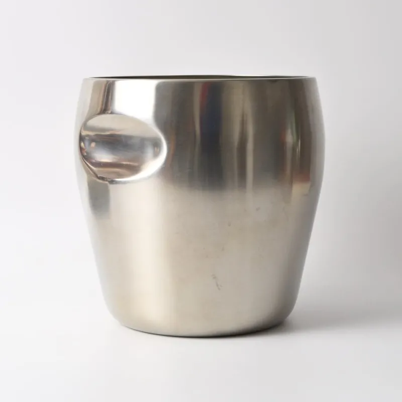 Pamono Model 872 Stainless Steel Wine Cooler from Alessi, 1970s> Ice Buckets & Wine Coolers