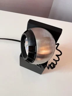 Pamono Model 41701 Table Lamp in Black and Silver with Ball Head from Osram><noscript><img width=