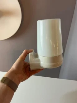 Pamono Model 6070 Wall Lamp in White by Sigvard Bernadotte for Ifö><noscript><img width=