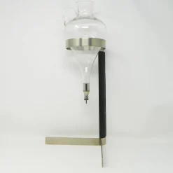 Pamono Model 5018 Wine Lifter in Stainless Steel with Black Leather Handle by Carl Auböck for Werkstätte Carl Auböck, 1970s