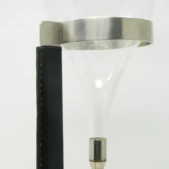 Pamono Model 5018 Wine Lifter in Stainless Steel with Black Leather Handle by Carl Auböck for Werkstätte Carl Auböck, 1970s