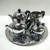 Pamono Model Bombè Coffee or Tea Service from Alessi, 1940s, Set of 5> Coffee & Tea Service