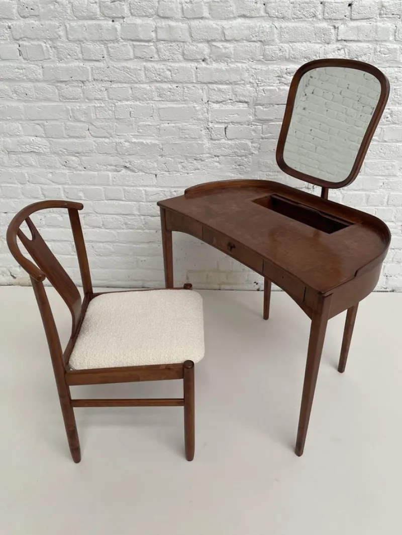 Outlet Pamono Model Brigitta Dressing Table & Chair by Carl Malmsten & Yngve Ekström for Bodafors, 1962, Set of 2