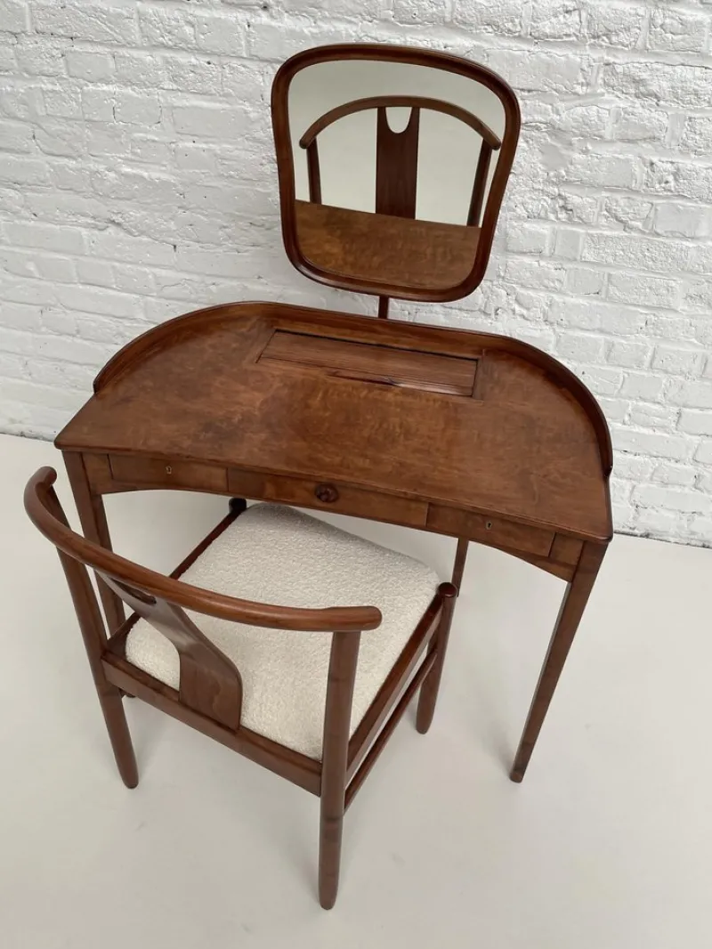 Outlet Pamono Model Brigitta Dressing Table & Chair by Carl Malmsten & Yngve Ekström for Bodafors, 1962, Set of 2
