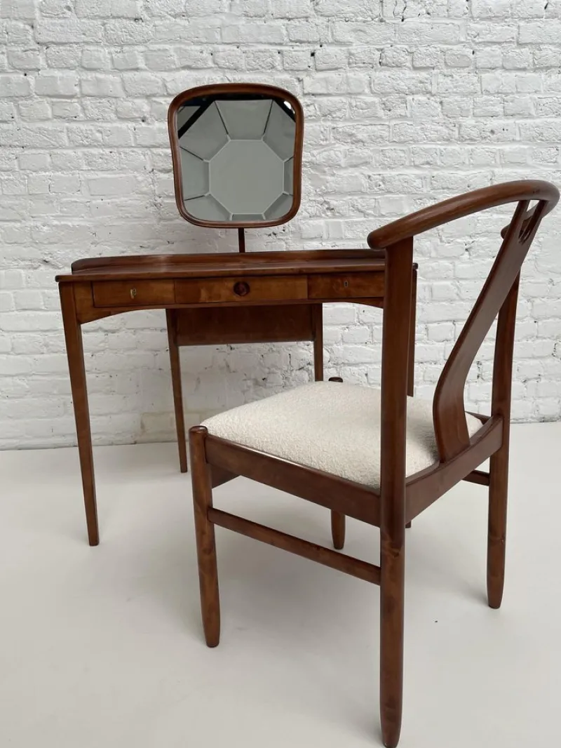 Outlet Pamono Model Brigitta Dressing Table & Chair by Carl Malmsten & Yngve Ekström for Bodafors, 1962, Set of 2