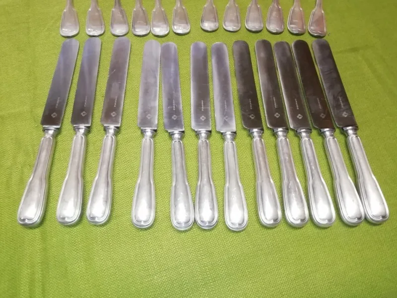 Pamono Model Chinon Cutlery Set from Christofle, France, 1930s, Set of 36> Cutlery & Serving Utensils