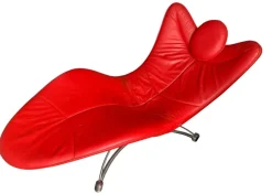 Pamono Model DS 151 Chaise Lounge in Red Leather and Steel by Jane Worthington for de Sede, Switzerland, 2000s> Daybeds & Chaises Lounges