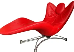 Pamono Model DS 151 Chaise Lounge in Red Leather and Steel by Jane Worthington for de Sede, Switzerland, 2000s> Daybeds & Chaises Lounges