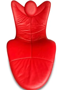 Pamono Model DS 151 Chaise Lounge in Red Leather and Steel by Jane Worthington for de Sede, Switzerland, 2000s><noscript><img width=