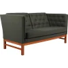 Pamono Model EJ315 2-Seater Sofa in Wool, Cherrywood and Leather by Erik Jørgensen, 2000s> Couches & Sofas