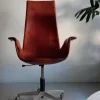 Best Pamono Model FK 6725 Desk Swivel Chair in Red Leather by Preben Fabricius & Jørgen Kastholm for Kill International, 1960s