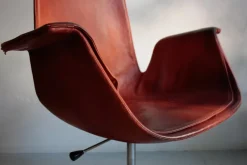Best Pamono Model FK 6725 Desk Swivel Chair in Red Leather by Preben Fabricius & Jørgen Kastholm for Kill International, 1960s
