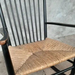 Pamono Model J16 Rocking Chair in Painted Beech with Woven Papercord Seat attributed to Hans J. Wegner for FDB, 1961