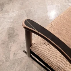 Pamono Model J16 Rocking Chair in Painted Beech with Woven Papercord Seat attributed to Hans J. Wegner for FDB, 1961
