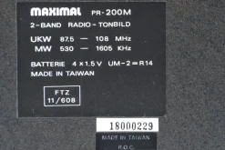 Sale Pamono Model Maximal Pr 200 M Wall Radio, Taiwan, 1980s