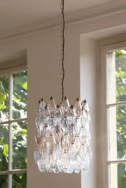 Pamono Model Poliedri Chandelier by Carlo Scarpa for Venini, 1955> Ceiling Lights