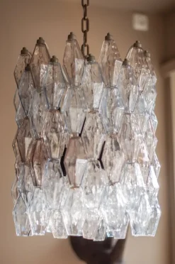 Pamono Model Poliedri Chandelier by Carlo Scarpa for Venini, 1955><noscript><img width=