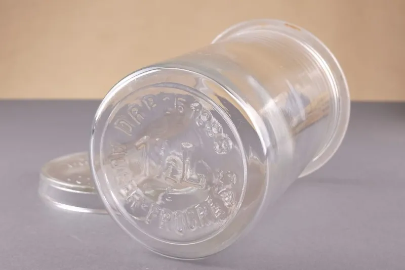 Pamono Model Progress Storage Glasses from Glashüttenwerke Adlerhütten, 1936, Set of 2> Glassware