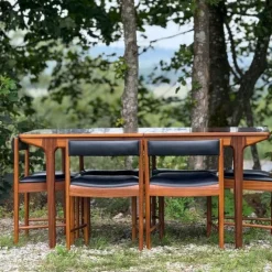Pamono Model T3 Extending Dining Table in Walnut by Tom Robertson for McIntosh, 1970s><noscript><img width=