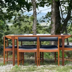 Pamono Model T3 Extending Dining Table in Walnut by Tom Robertson for McIntosh, 1970s><noscript><img width=