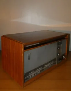 Best Pamono Model WR 718 Turntable Radio in Wood and Bakelite from Watt Radio, Italy, 1960s