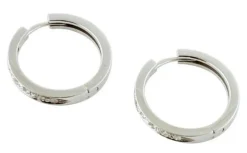Pamono Modern 18 Karat White Gold Hoop Earrings with White Diamonds, Set of 2><noscript><img width=