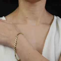 Pamono Modern 18 Karat Yellow Gold Oval Twisted Links Bracelet> Bracelets